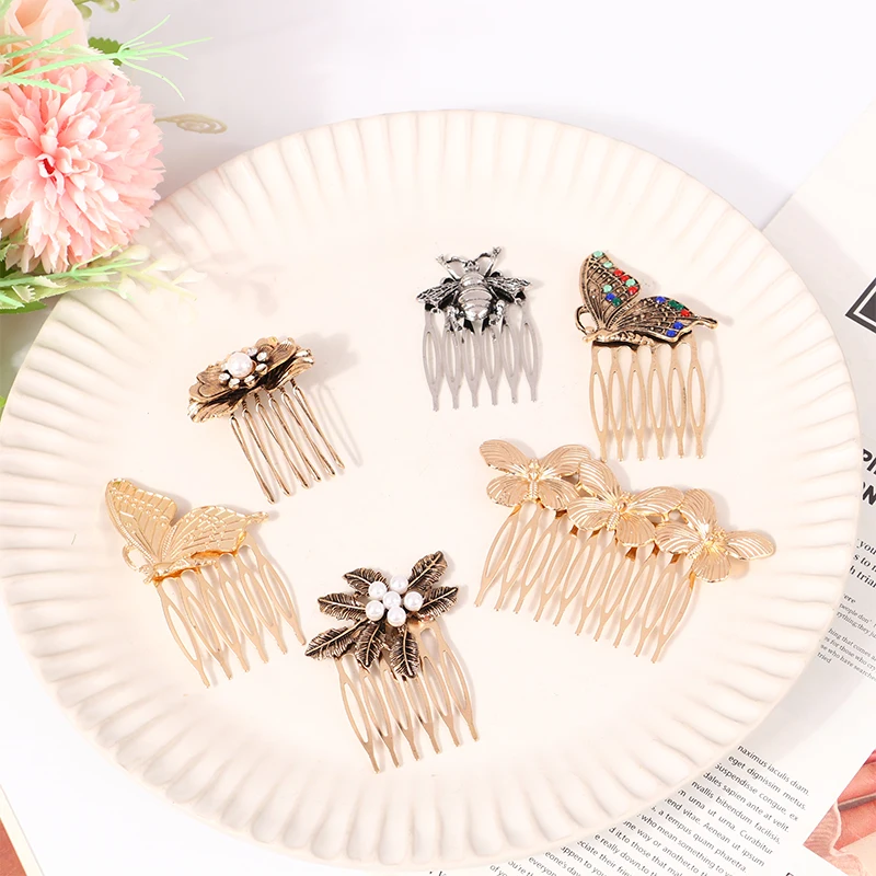 Elegant Korean Simple Design Hairpin Claw Hair Flowers Hair Combs Hair Styling For Women Comb Pin Female Hairclips