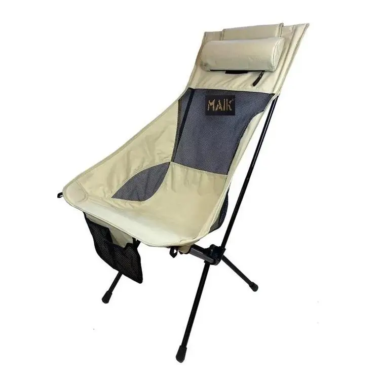 Silla alta de alta resistencia para acampar al aire libre, plegable, personalizada, para playa y jardín