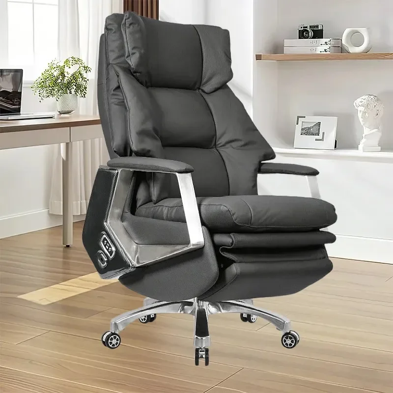 Reclining leather comfortable study computer chair, study office chair, reclining chair