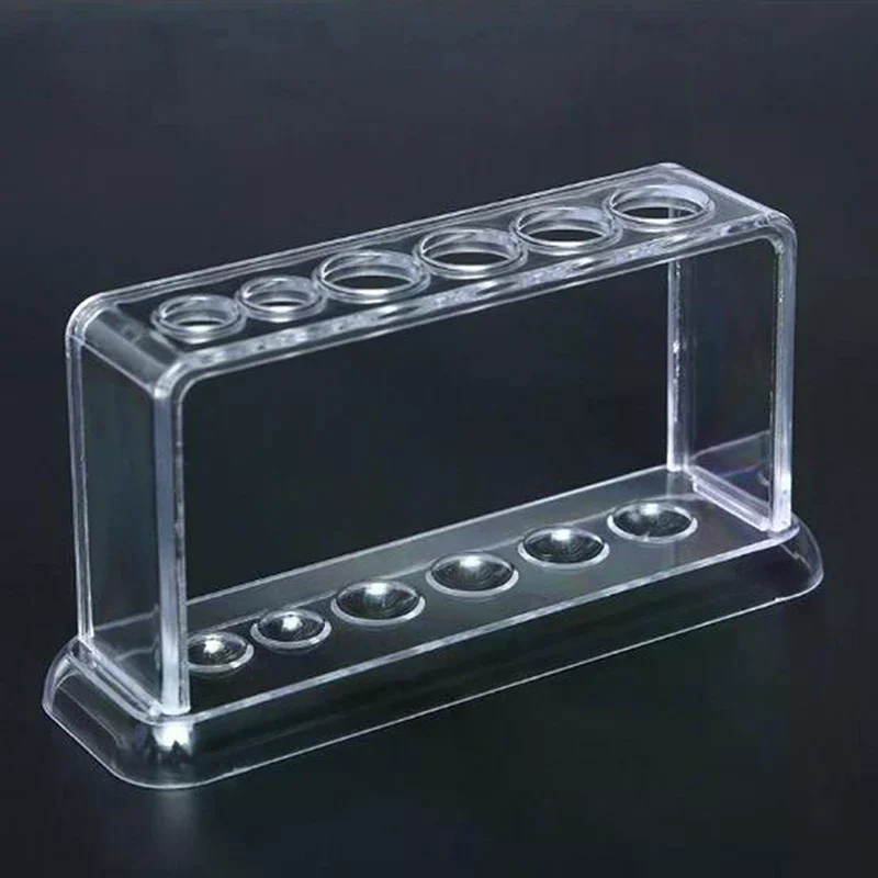 Plastic Clear Test Tube Rack 6 Holes Stand Lab Test Tube Stand Shelf High Performance Easy To Use