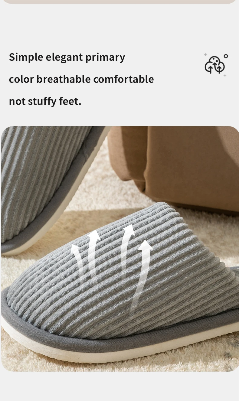 Winter warme Plüsch Herren Hausschuhe rutschfeste weiche Schuhe Komfort flache Ferse Indoor Schlafzimmer Paar Hausschuhe für Zuhause Schuhe im Herbst – Detail 7
