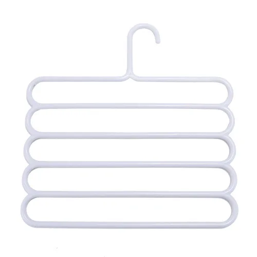 Multi-laagse broekrek - ruimtebesparend, antislip en verstelbaar ontwerp voor het organiseren van kleding, sjaals en accessoires.