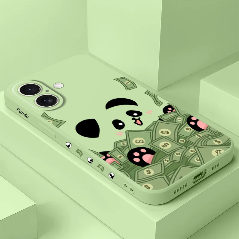 

Lucky Panda Phone Case For iPhone 16 16e 15 14 13 12 11 X XR XS Plus Pro Max Mini Silicone Cover