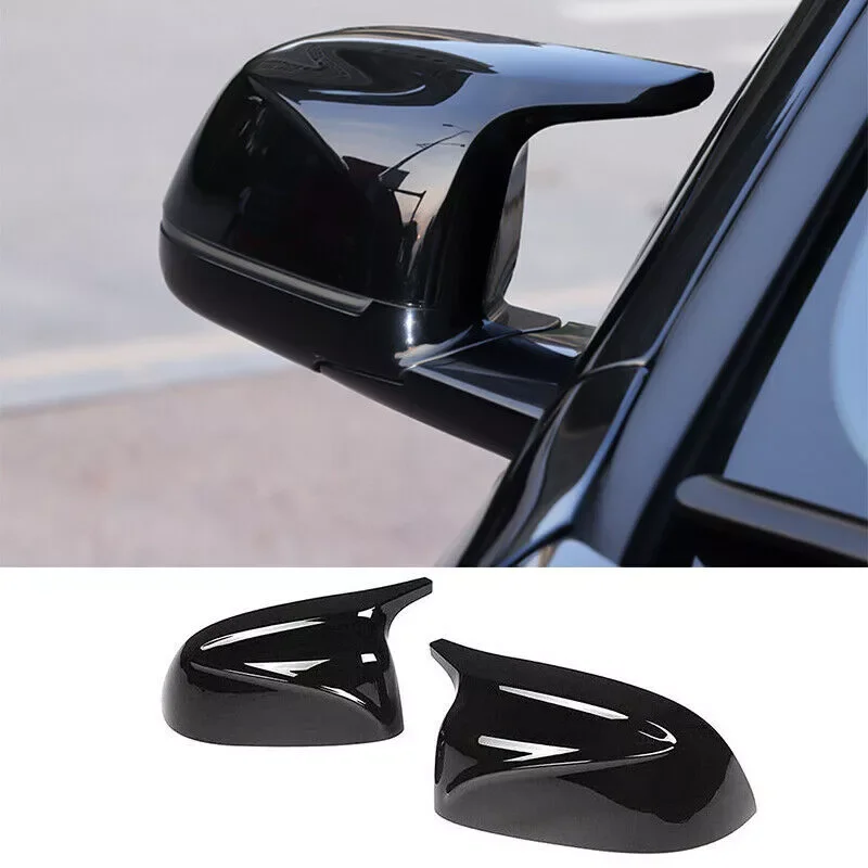 2X Side Wing Mirror Cover Caps For BMW X3 G01 X4 G02 X5 G05 X6 G06 X7 G07 2018 2019 2020 Rearview Mirror Cover Trim Add on Black