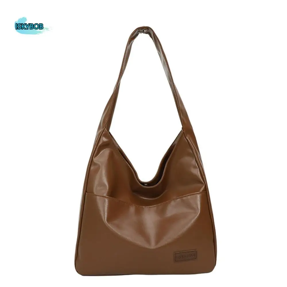 

Повседневная винтажная сумка на одно плечо, большая вместительная простая минималистичная большая сумка из искусственной кожи, женские сумки для поездок на работу