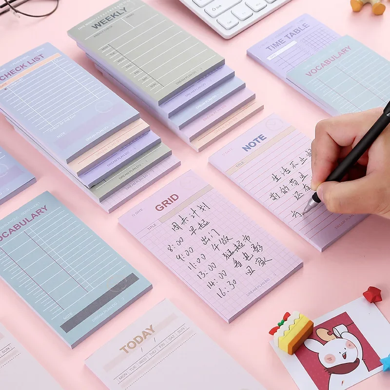 Simple Memo Pads Daily Weekly Planner To Do List Time Management Schedule Organizer Check List Korean Stationery Office Supplies