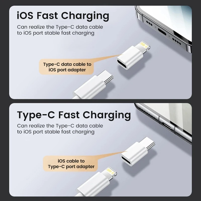 Transfer Data Type-C Adapter OTG USB C Female To IOS Male Phone Charging Cable Converters For iPhone Xiaomi Samsung Macbook IPad