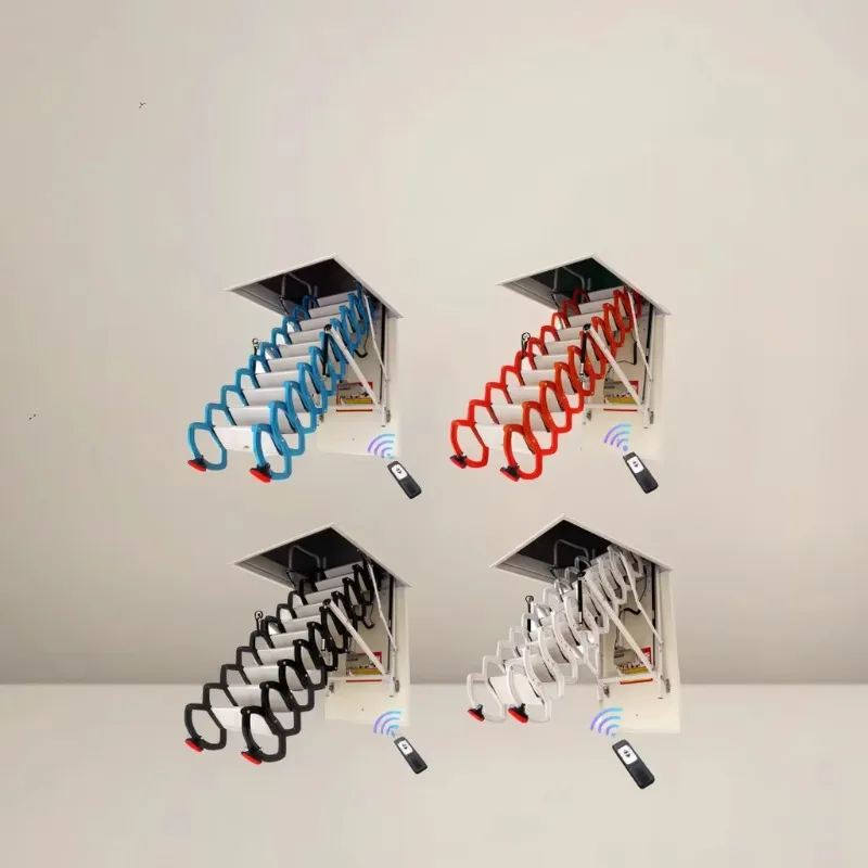 Heavy Du ty Customized 10 Feet Attic Electric Ladder With Remote Control Loft Extending Stairs for Small Dwelling Apartment