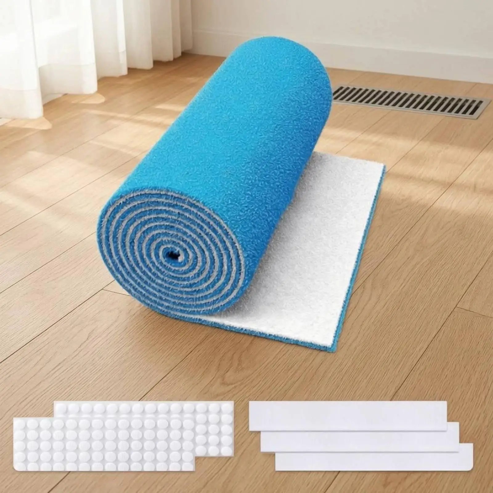 Cuttable Air Ventilation Pad Roll with Hook and Loop Strips for Home Vent Filter Openings