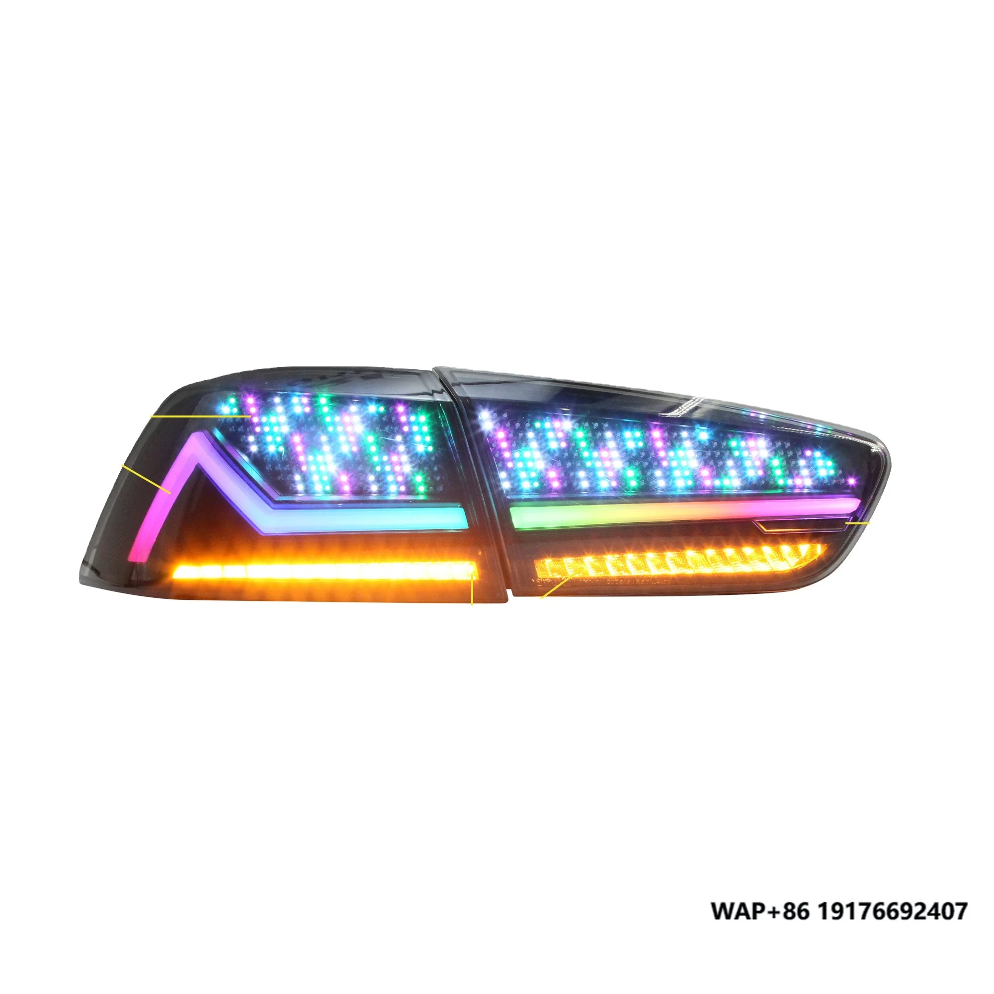 NEW ARRIVAL Car Modified  RGB Rear Digital Tail Lamp Led Tail Lights for ‘Mitsubishi Lancer Ex Evo JDM 2008-2018 Auto Parts