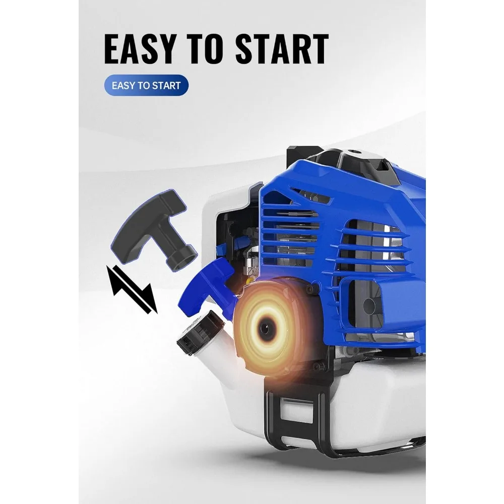 26cc Weed Wacker Gas Powered, 3 in 1 String Trimmer/Edger 17'' with 10'' Brush Cutter,Rubber Handle & Shoulder Strap Included