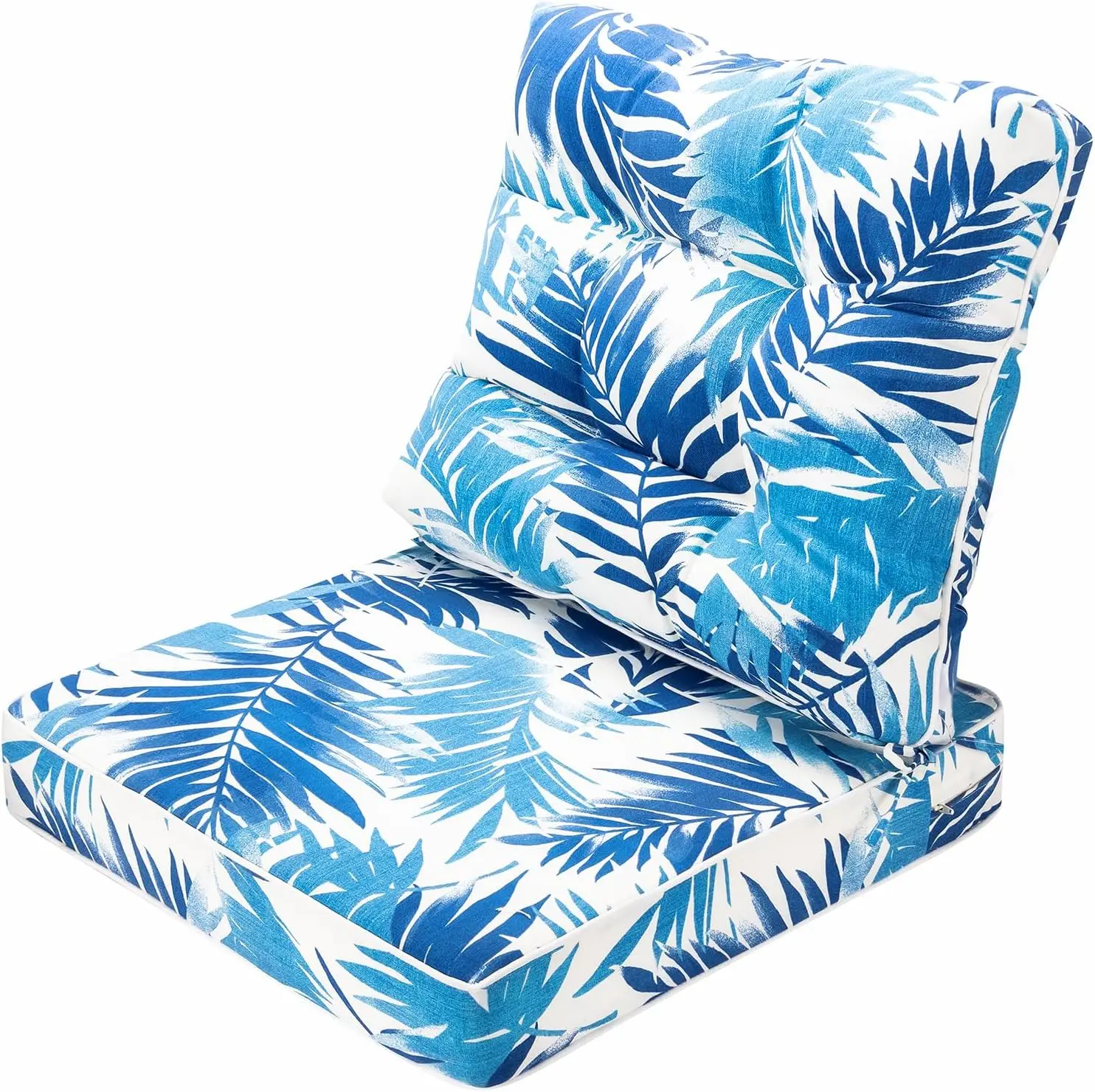 

Outdoor Chair Cushions Seat/Ba Set Patio Furniture Cushion Indoor & Outdoor 22X22 H With Ties Waterproof Home Garden