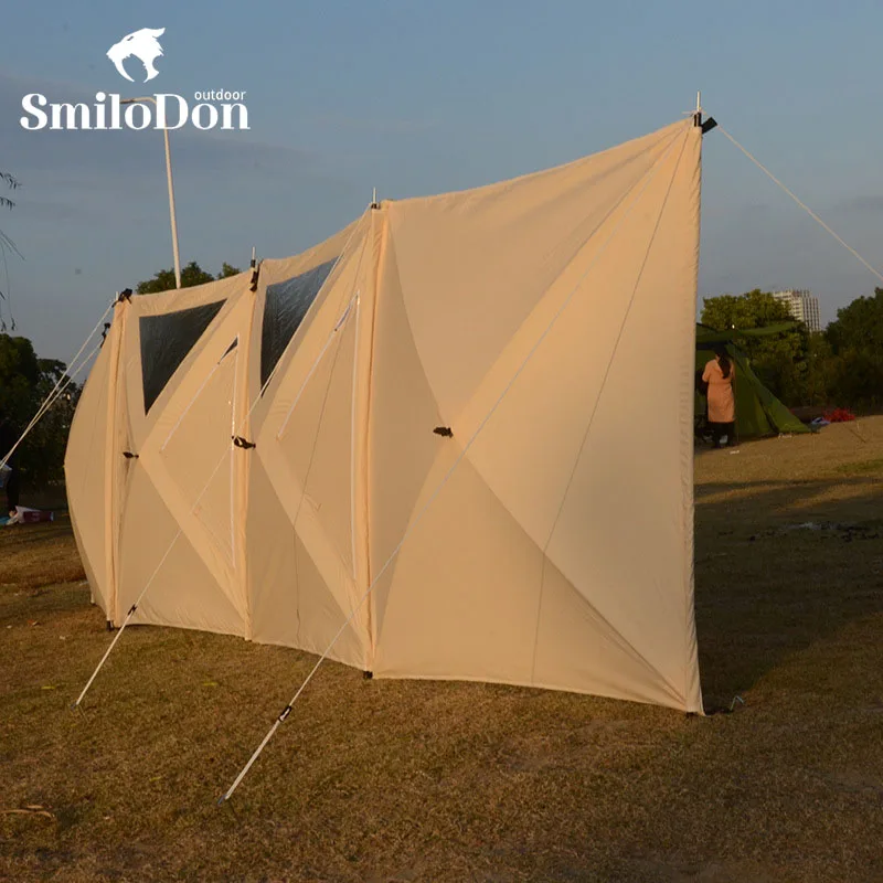 Imagem -03 - Smilodon-large Tarp Dobrável para Acampamento ao ar Livre Pára-brisa Pára-brisa Windproof Barraca Impermeável para Piquenique Churrasco Praia Cercada