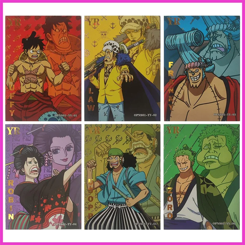 

Anime ONE PIECE Rare YR Refraction Foil Luffy Law Franky Robin Usopp Zoro Toys for boys Collectible Cards Birthday Present