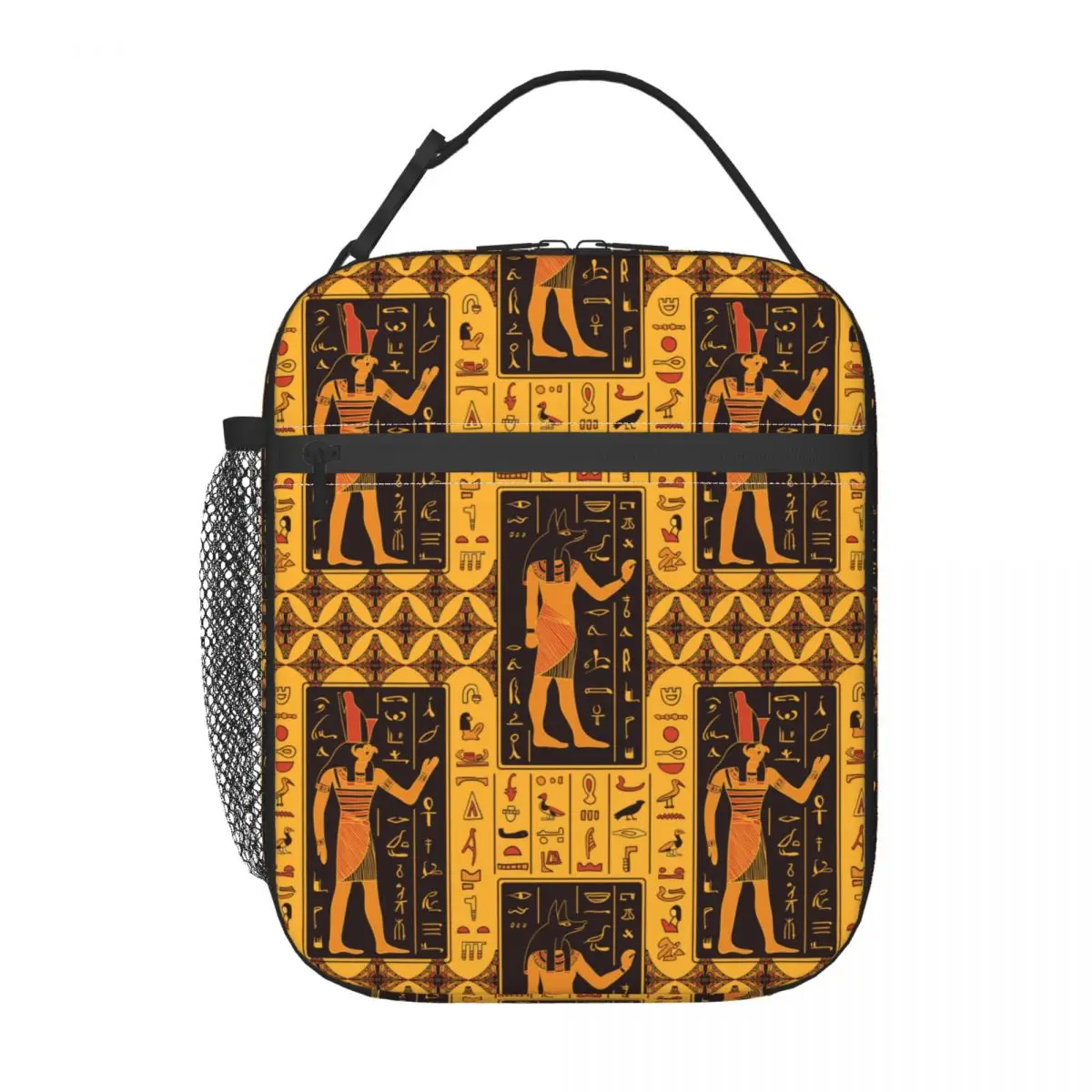 Ägyptische Götter Pharaonen Wandbild isoliert Lunch Bag alten Ägypten Hieroglyphen Lagerung Lebensmittel box tragbare Kühler thermische Lunchbox