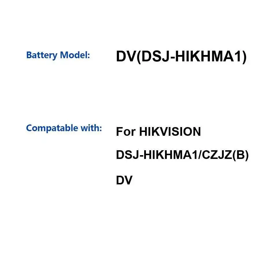 

Надежная сменная батарея для камеры DV Dsj-HIKHMA1, 1650 мАч, длительное время работы, для Hikvision Dsj-HIKHMA1 Czjz B DV
