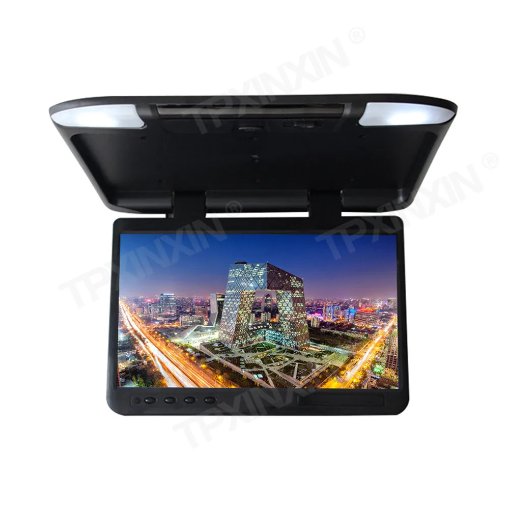 22“ Ultrathin Car Monitor Ceiling Mount Roof For All Cars Video LED IPS Screen HD Speaker Video In/Audio In/Out New Generation