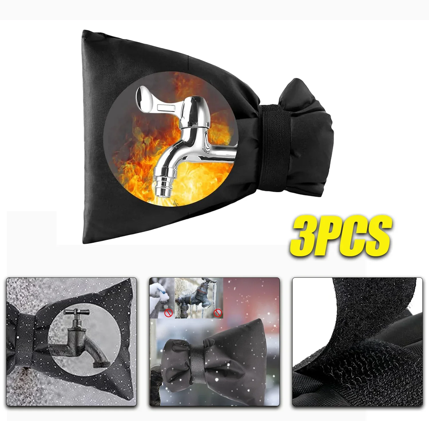 

3PCS Outdoor anti-freeze protection cover Winter Faucet Cover Outdoor Frost Protective Cover Anti-Freeze Insulation Cover