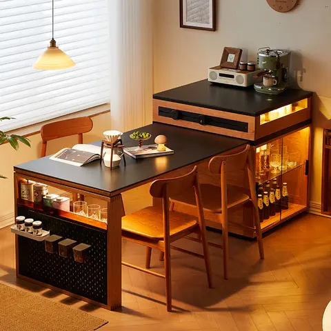 소켓 디자인 유리 테이블 블랙 라이트 이탈리아 레스토랑 섬 식탁 확장 가능한 주방 메사 Comedor 가구