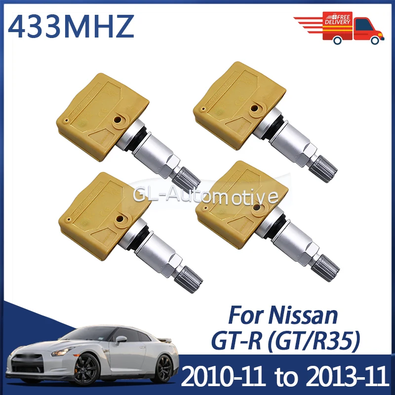 

4 шт. 40700JY00B датчик TPMS датчик давления в шинах для Nissan GT-R 2010-2013 433 МГц