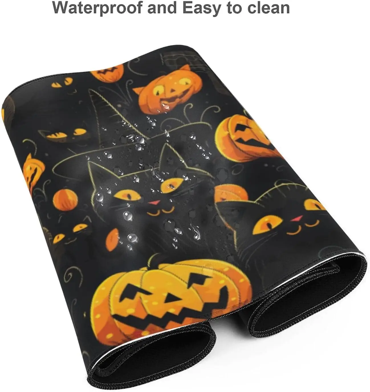 Grande Halloween Mouse Pad com abóbora, antiderrapante, base de borracha, Gaming Mousepad para laptop, casa, escritório, presentes de trabalho, 31.5X11.8 Polegada