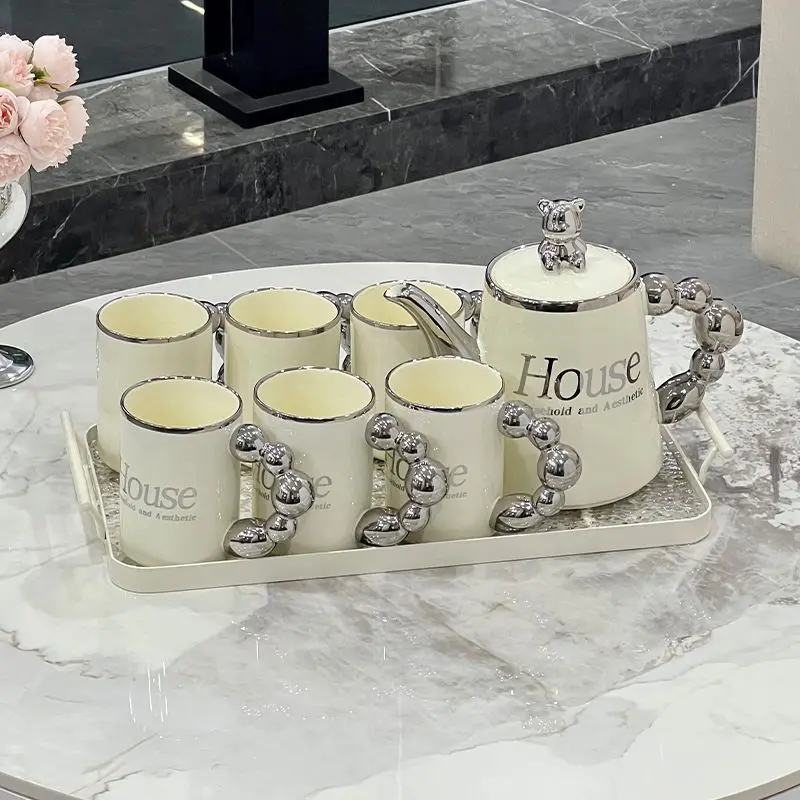 

Cream Wind Luxury Ceramic Mugs Home Set Tea Set Tea Cups Living Room Housewarming Guests Afternoon Tea Kettle Kettle