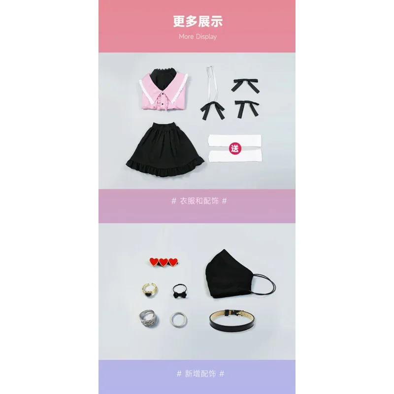 Vampire Miku Cosplay Costume Wig Cosplay Anime Suit Pink Kawaii Dress Shirt Uniform Girl Women Halloween Costume Accessories D