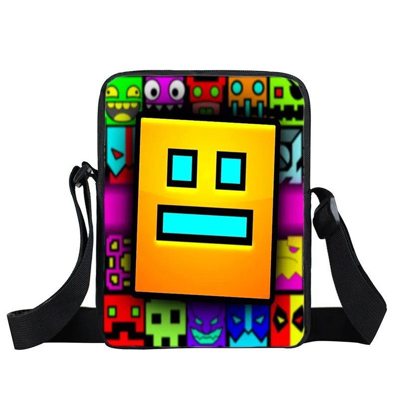 Nieuwe Boze Geometrie Dash Print Messenger Bag Vrouwen Casual Schoudertassen Voor Reizen Cartoon Spel Crossbody Tas Kids Handtassen Cadeau