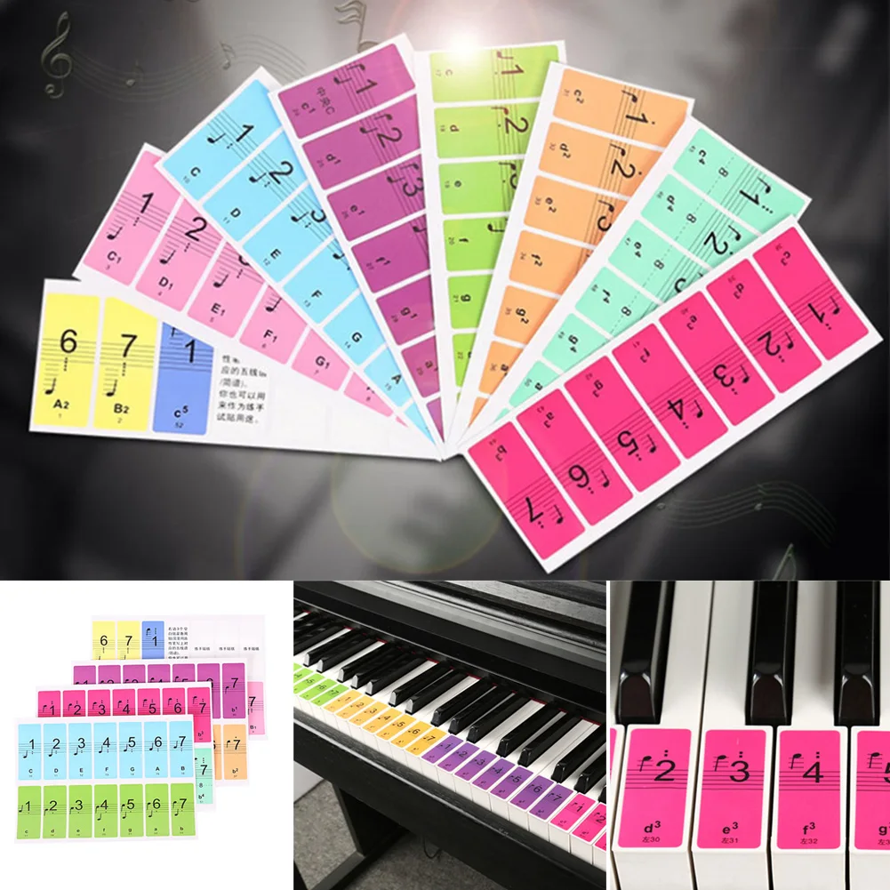 

4 Pcs Piano Keyboard Sound Name Stickers Electronic Keyboard Stickers Music Decal Label Note