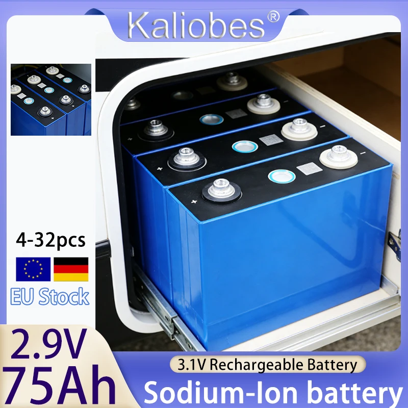 

Новая натрий-ионная аккумуляторная батарея 2.9V 75Ah класса А, перезаряжаемая, устойчивая к низким температурам, для автодомов, морского транспорта, домашнего использования и солнечных инверторов.