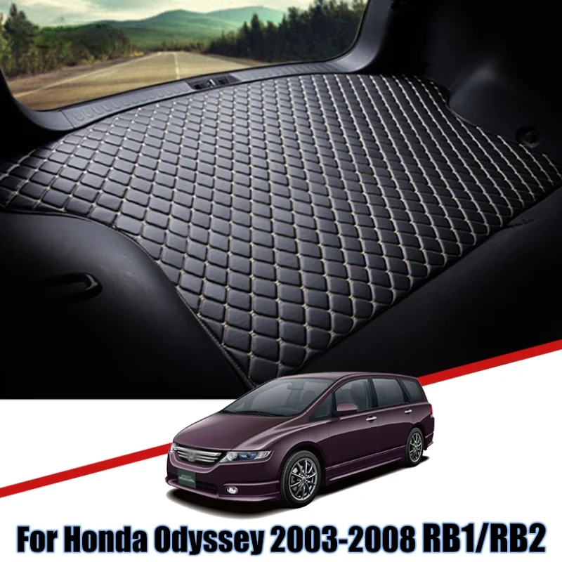 Leather Car Trunk Storage Pads For Honda Odyssey RB1 2003 2004 2005 2006 2007 2008 Cargo Tray Rear Cover Waterproof Floor Mat