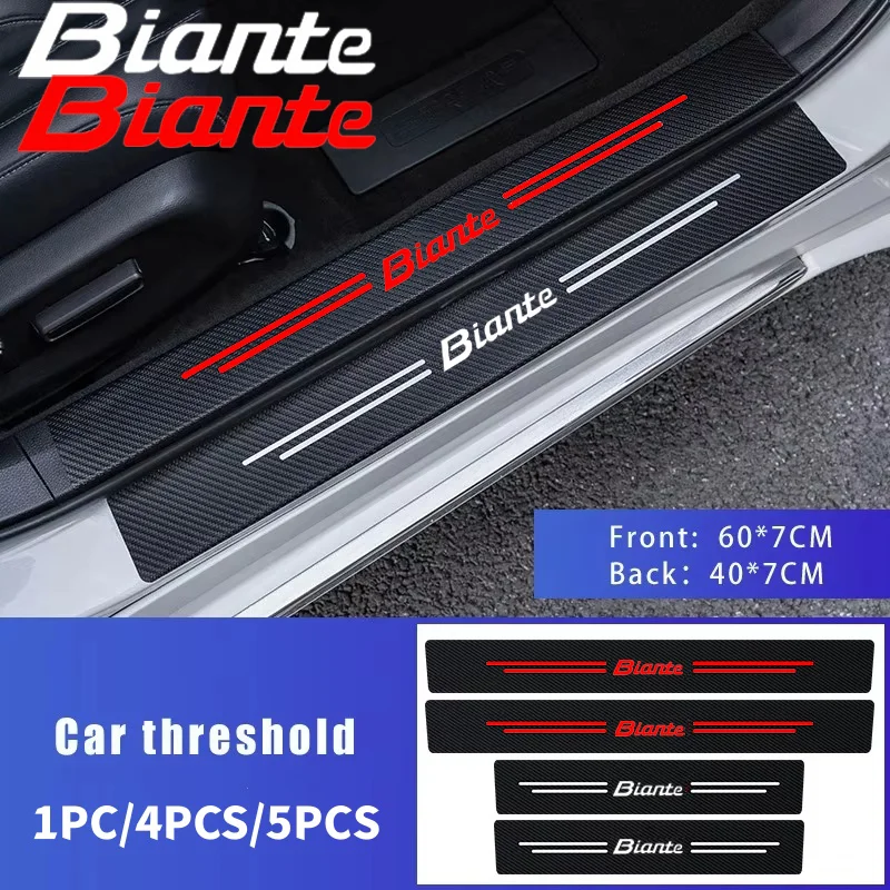 For Mazda Biante Car Threshold Decor Carbon Fiber Door Sill Protector Scuff Plate Anti Scratch Waterproof Self Adhesive Stickers