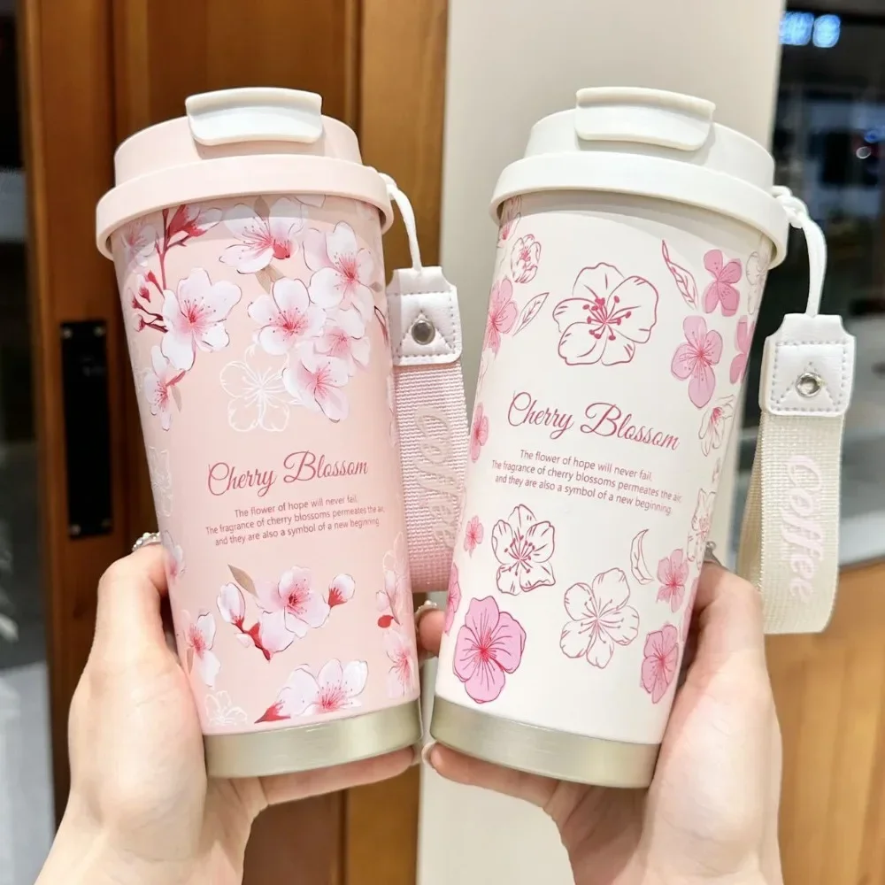 New 500ml Stainless Steel Double Wall Vacuum Insulated Travel Mug with Handle/Portable Thermal Cup, Coffee Tumbler Termos Cup