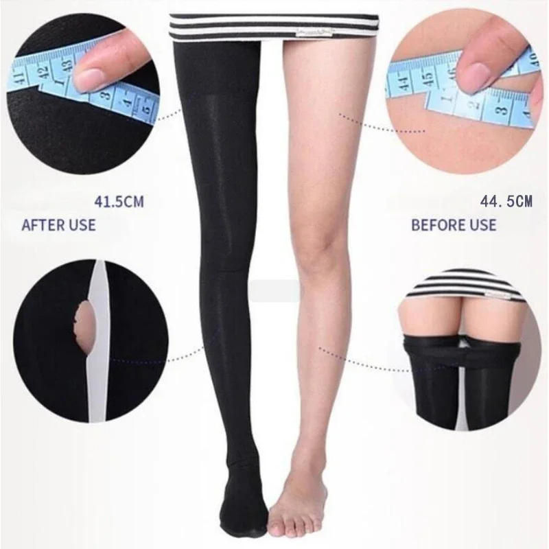 1pair Varicose Veins Compression Burn Fat Super Thin Sleeping Overnight Slimming Stockings Lady\'s Beauty Leg Slim Legging Patch