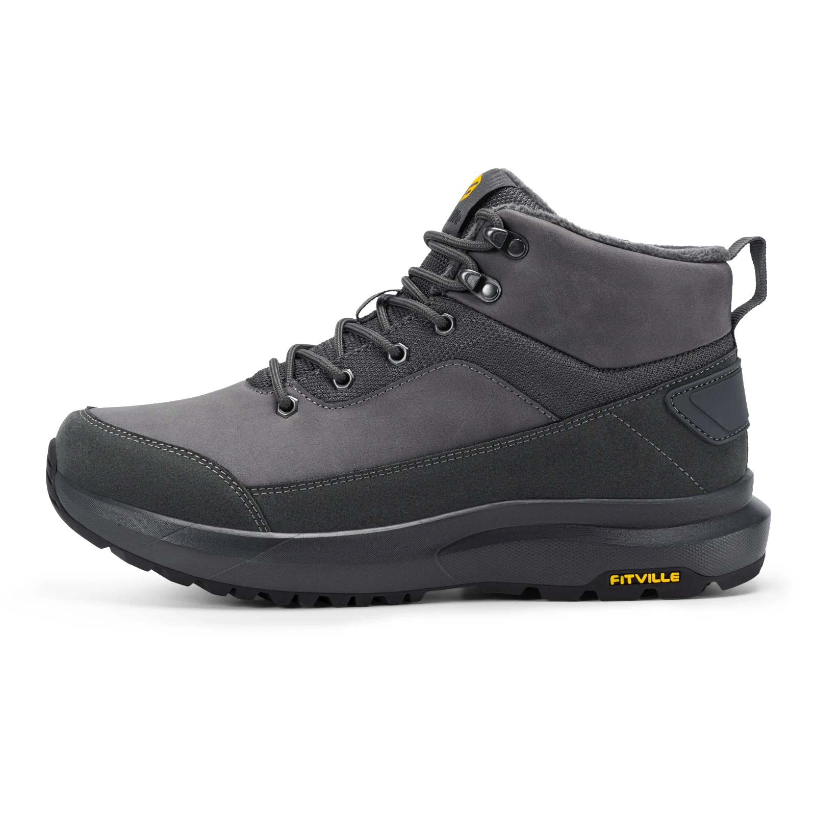 FitVille Outdoor Herren Winterstiefel, extra breite Zehenpartie, wasserabweisende, warme, mit Fleece gefütterte Trekking-Schneeschuhe für Männer – Detail 17