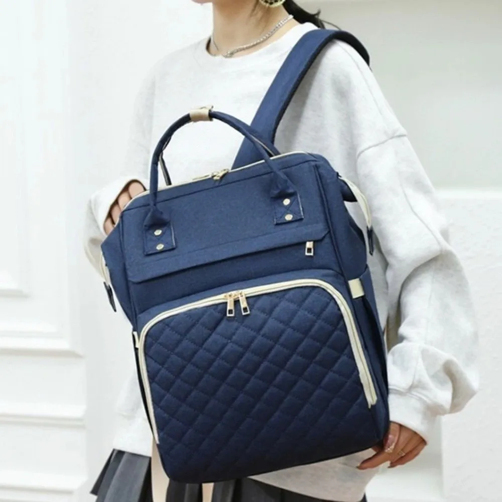 Einfache Nylon Mama Tasche Einfarbig Multifunktionale Mutterschaft Reisetasche Hand Große Kapazität Windel Rucksack Baby Pflege