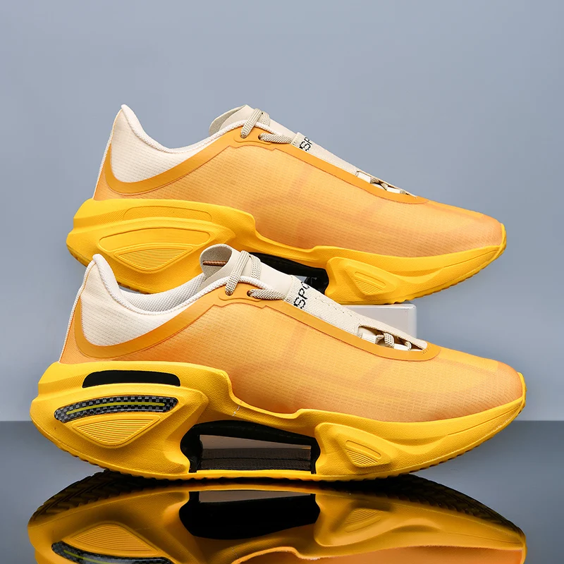 

Fashion Men Racing Running Shoes Lightweight Speed Athletic Breathable Cushion Competition Performance Sport Footwear