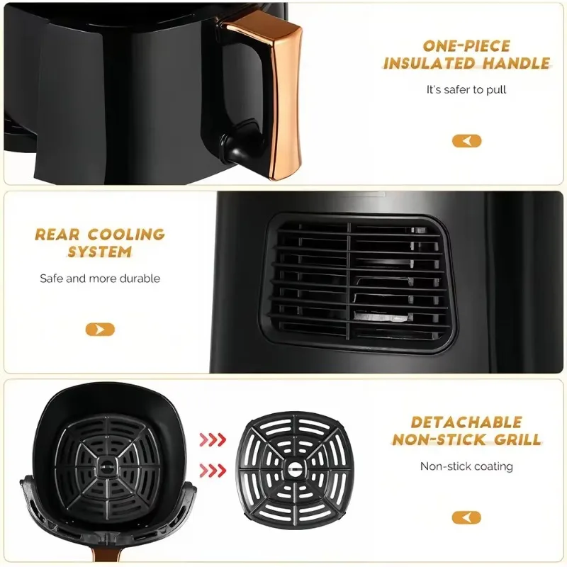 8L Household Electric Digital Frier Large Capacity Automatic Multi-Function Intelligent No Oil  Air Fryer