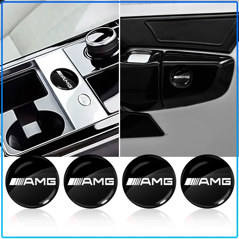 Car Lock Keyhole Stickers Door Lock Protect Car Emblem 3D Stickers For Mercedes Benz GLE GLC A B C E Class W176 W246 W205 AMG