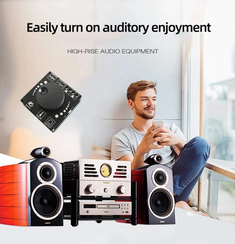 AP15H Bluetooth 5.0 20W+20W Power Digital Amplifier Stereo Board AMP Amplificador Home Theater 12V 24V 3.5mm AUX USB