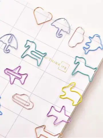 12pcs/Pack Paper Clip Cute Small Clip Funny Design Photo Tickets Suppliesate Binder Clips Lovely Creative School Stationery