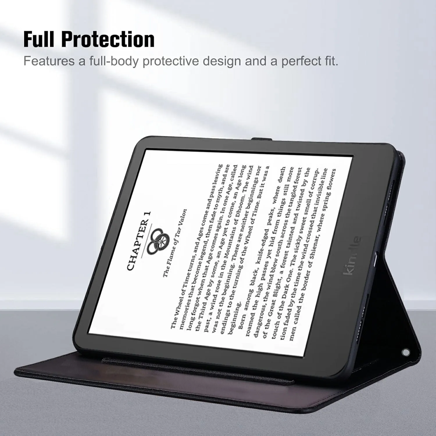 Wallet Case for Amazon Kindle Paperwhite (2024) Leather Stand Tablet Cover with Stylus Holder, 3D Effect Cat Pattern - Black