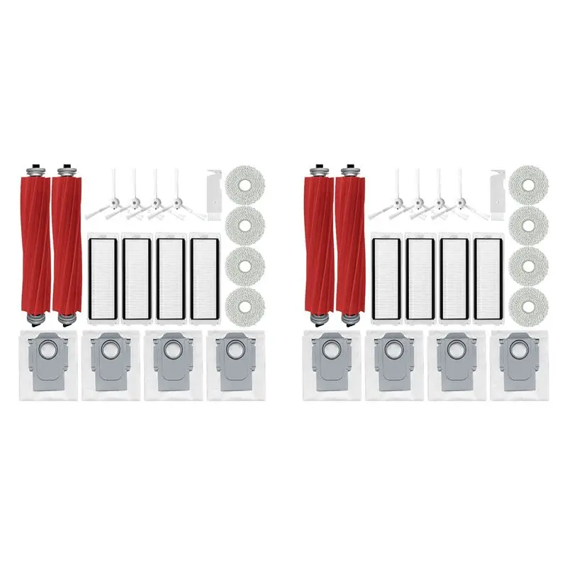 

Экологичные сменные аксессуары 2X для робота-пылесоса Roborock Q Revo / Roborock P10 A7400RR: основная и боковые щетки, HEPA-фильтр, салфетка для влажной уборки, мешок для сбора пыли