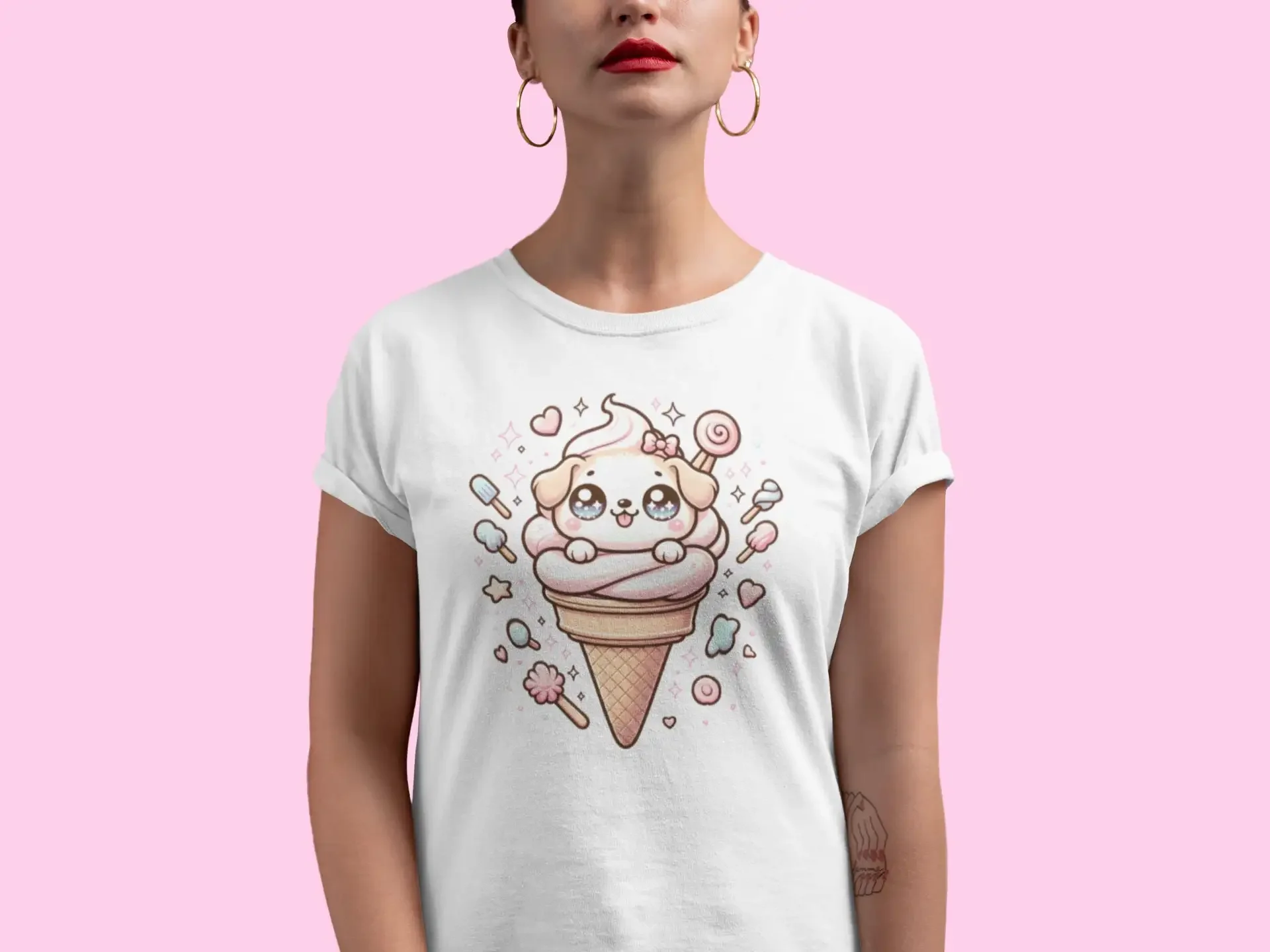 Puppy Ice Cream T Shirt Cute Kawaii