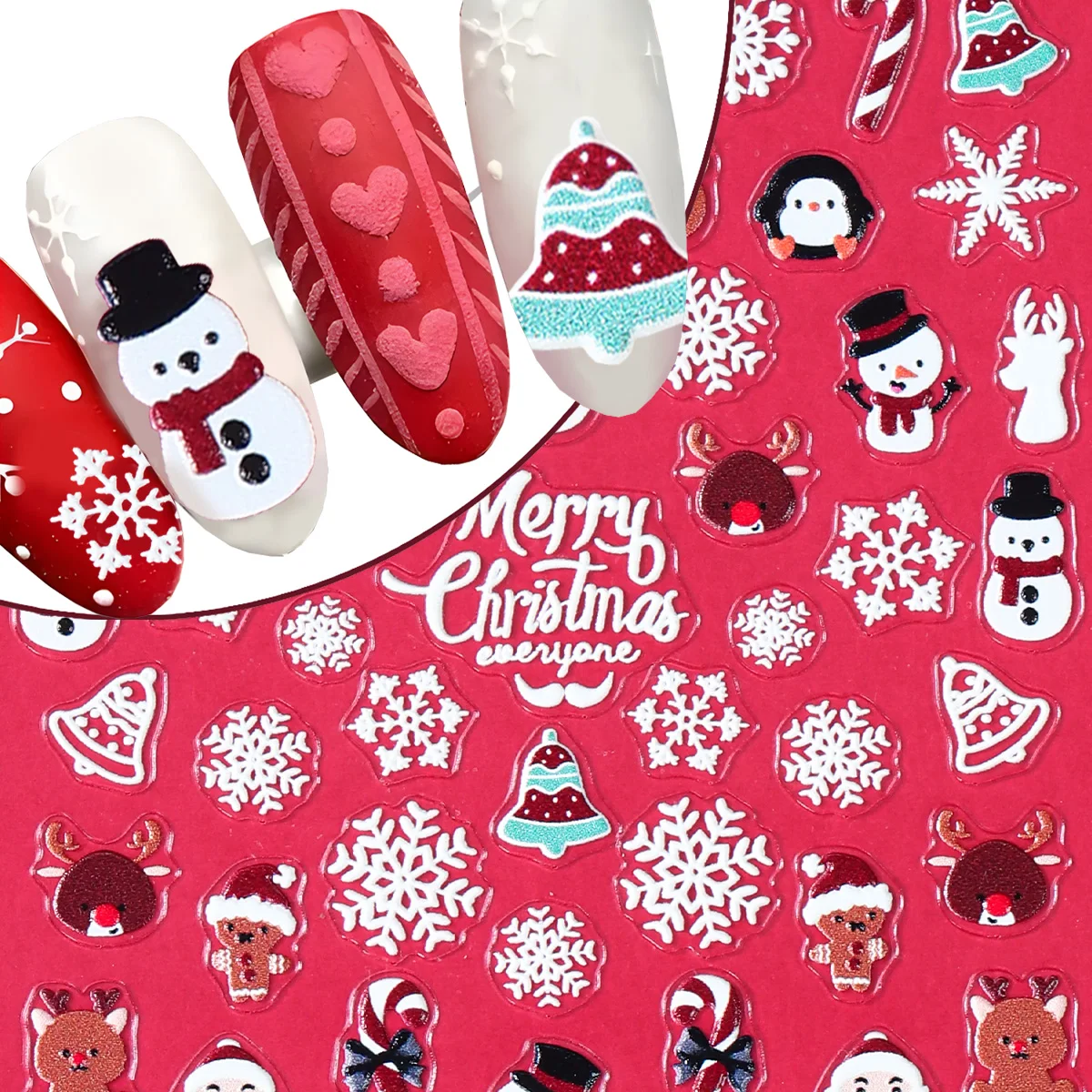 Christmas DIY Nail Art Stickers Christmas Decoration for Home 2024 Xmas Nail Stickers Ornament Navidad Natal New Year Gifts 2025