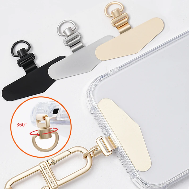 Upgrade 360 Degree Rotatable Metal Mobile Phone Straps Tether Tab Card Ultra Thin Stainless Steel Replacement Lanyard Gasket