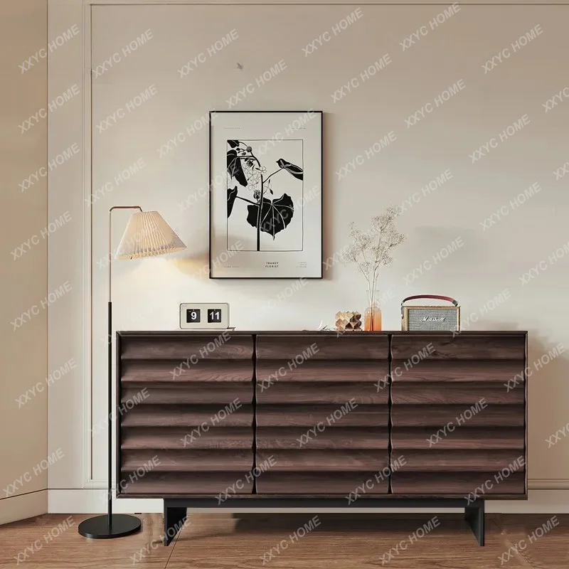 D30North American black walnut solid wood side cabinet, restaurant storage, wabi-sabi wind entrance entrance locker