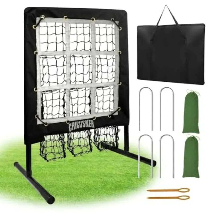 

9 Hole Pitching Net Heavy-Duty Baseball Net with Strike Zone for Pitching and Hitting Practice Hght Adjustable Training Equipme