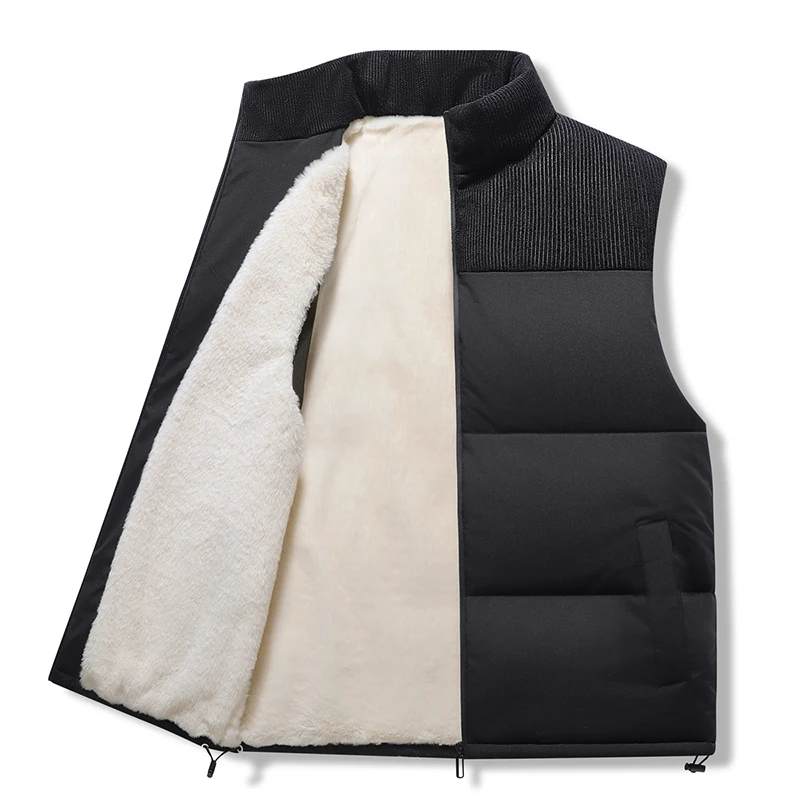 Outdoor Running Sports Fashion Casual Warm Windproof Cotton Vest Winter Unisex Down Vest Cold Proof Warm Corduroy Jacket