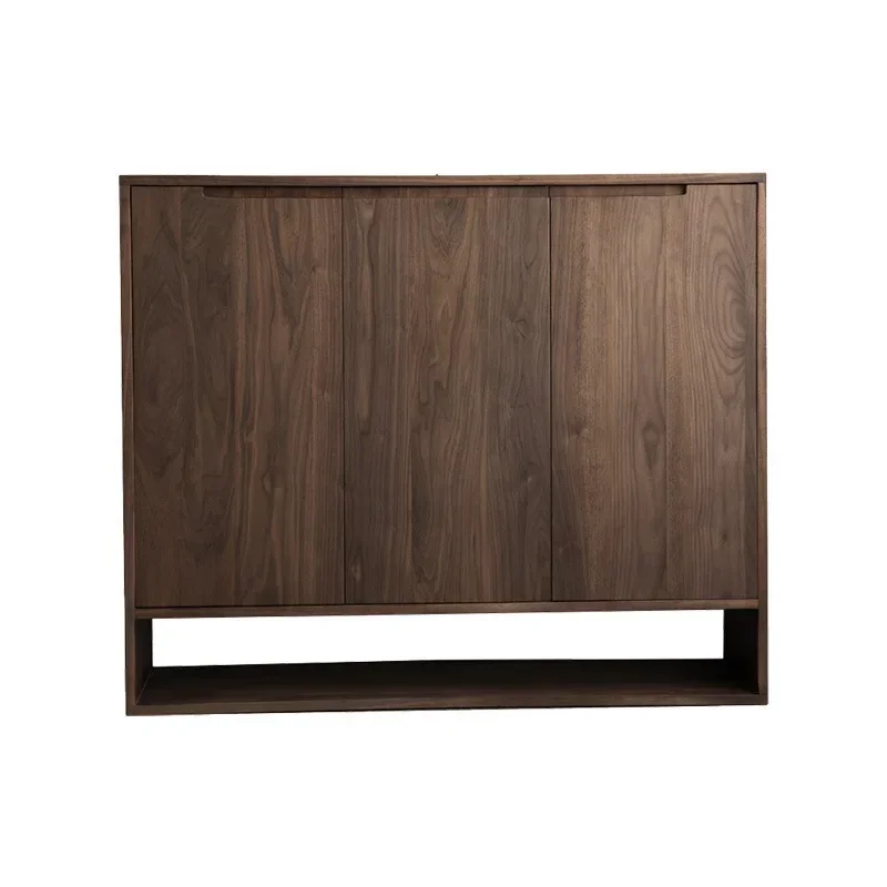 

North American black walnut door entry shoe cabinet opposite door modern simple storage locker